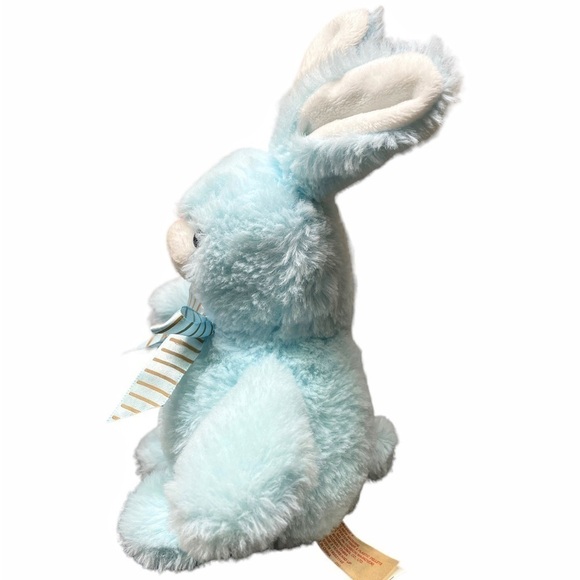 Dan Dee Blue Bunny Rabbit Brown Striped Bow Plush Stuffed Animal 10” Easter - Picture 3 of 8